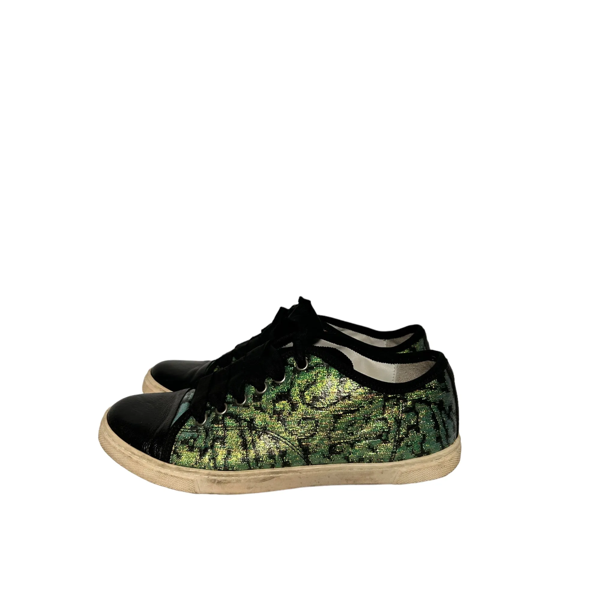 LANVIN | Baskets métallisées vertes