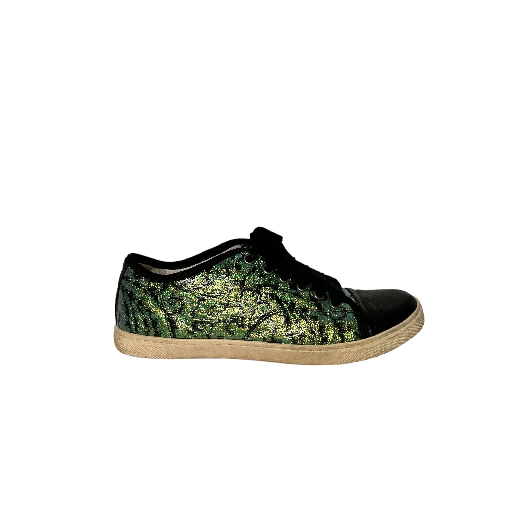 LANVIN | Baskets métallisées vertes