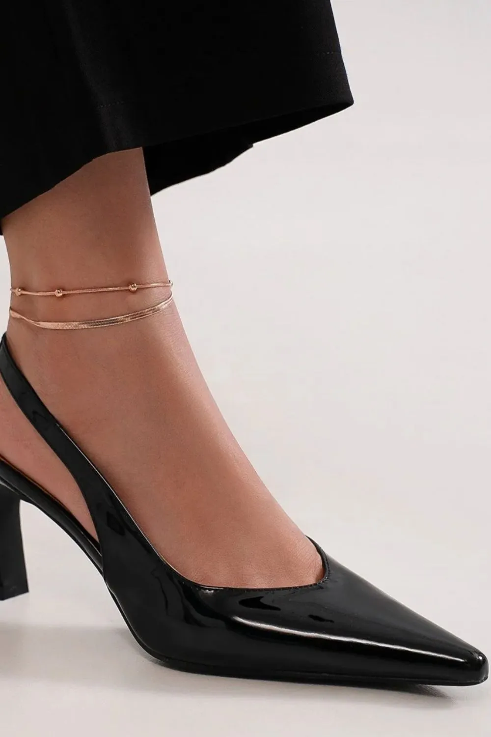 LIZAKOSHT  -  Beast Fashion Faux Leather Point Toe Slingback Pumps