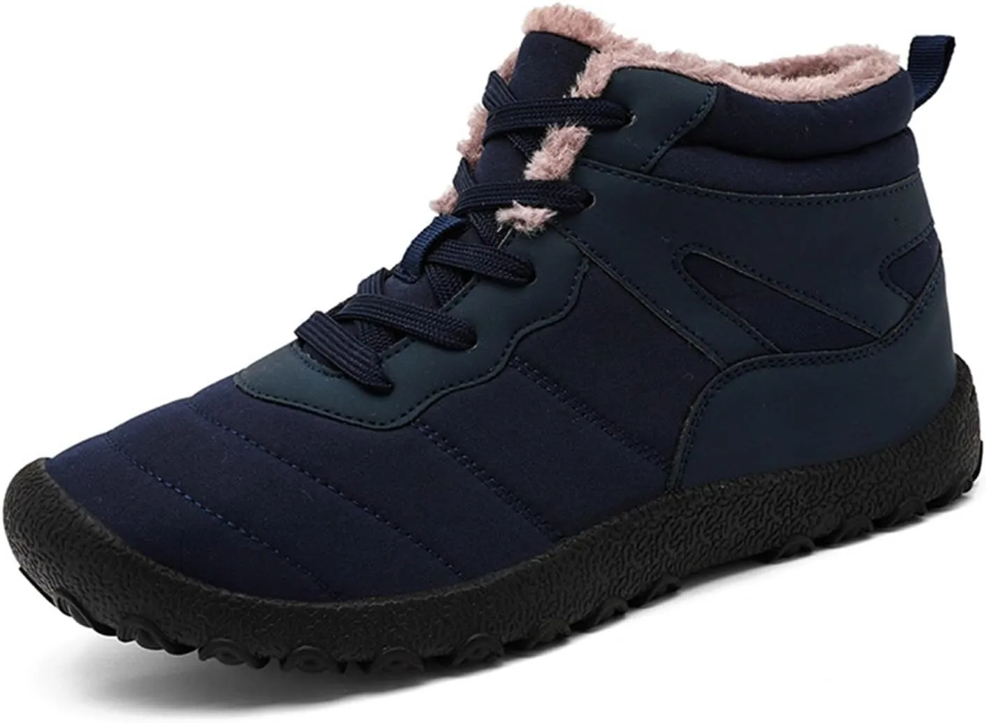 Men's Work Boots Slip On Hiking Sneakers Fur Lined Ankle Boot Women's Workout Shoes Slip Resistant Platform Shoes Composite Toe Botas Hike Grounded Footwear