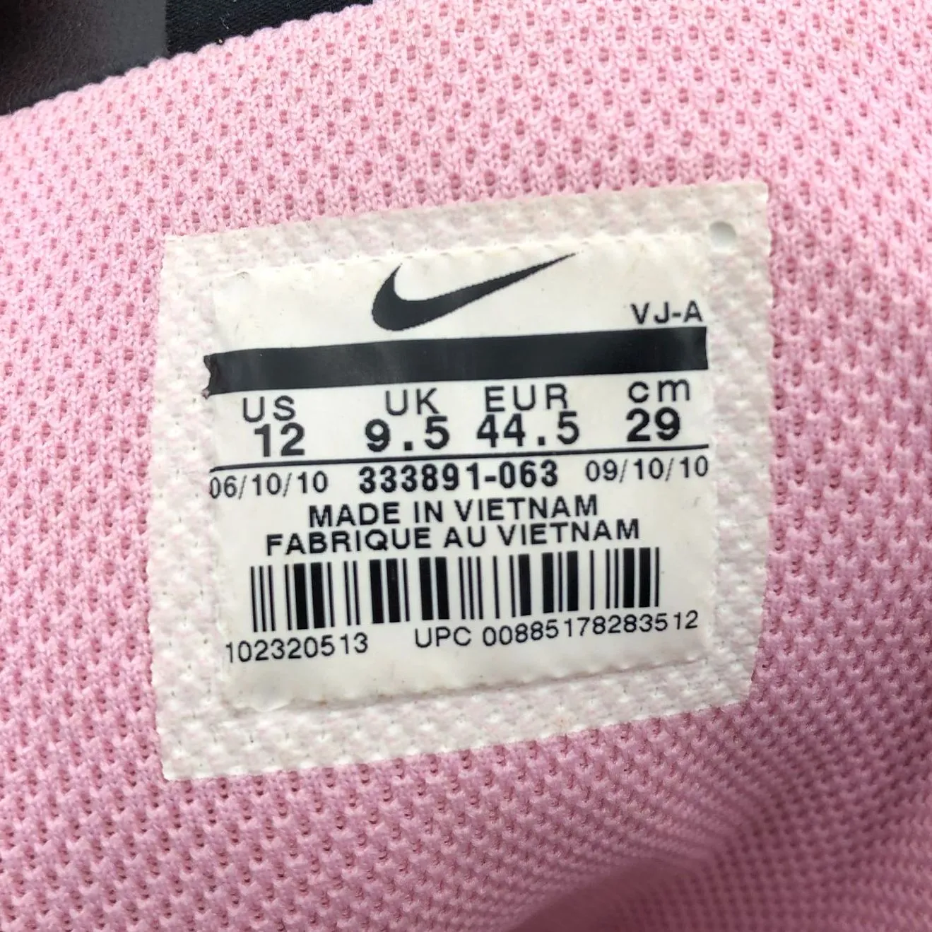 Nike 333891-063 Women's Sports Legend High Black/Pink Sneakers - Size 12 ( COA)