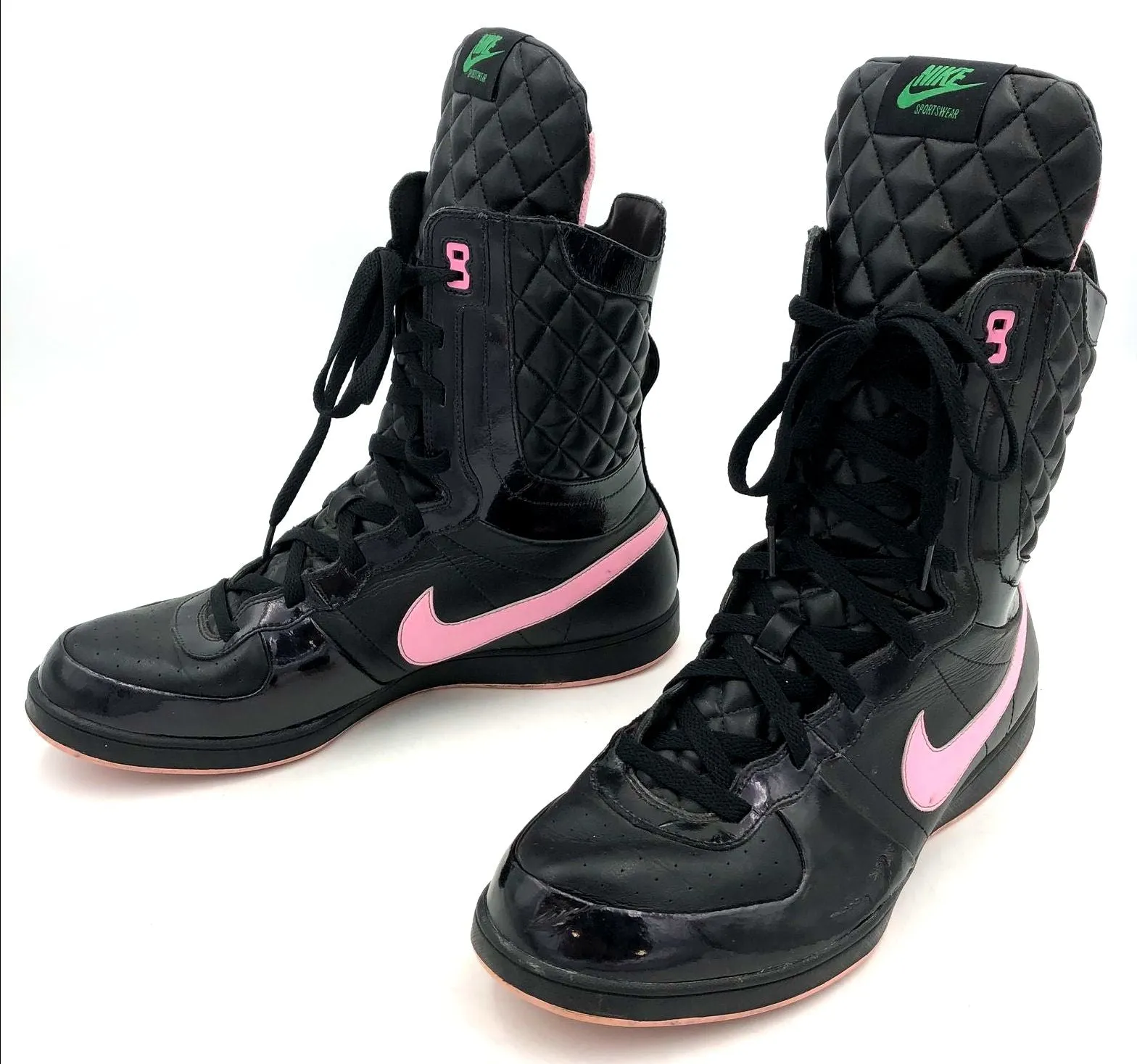 Nike 333891-063 Women's Sports Legend High Black/Pink Sneakers - Size 12 ( COA)