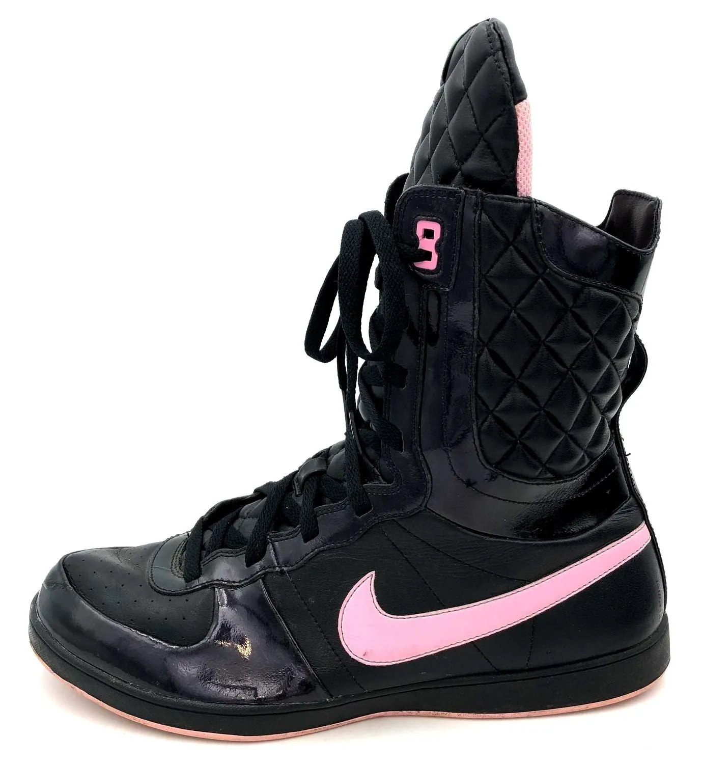 Nike 333891-063 Women's Sports Legend High Black/Pink Sneakers - Size 12 ( COA)