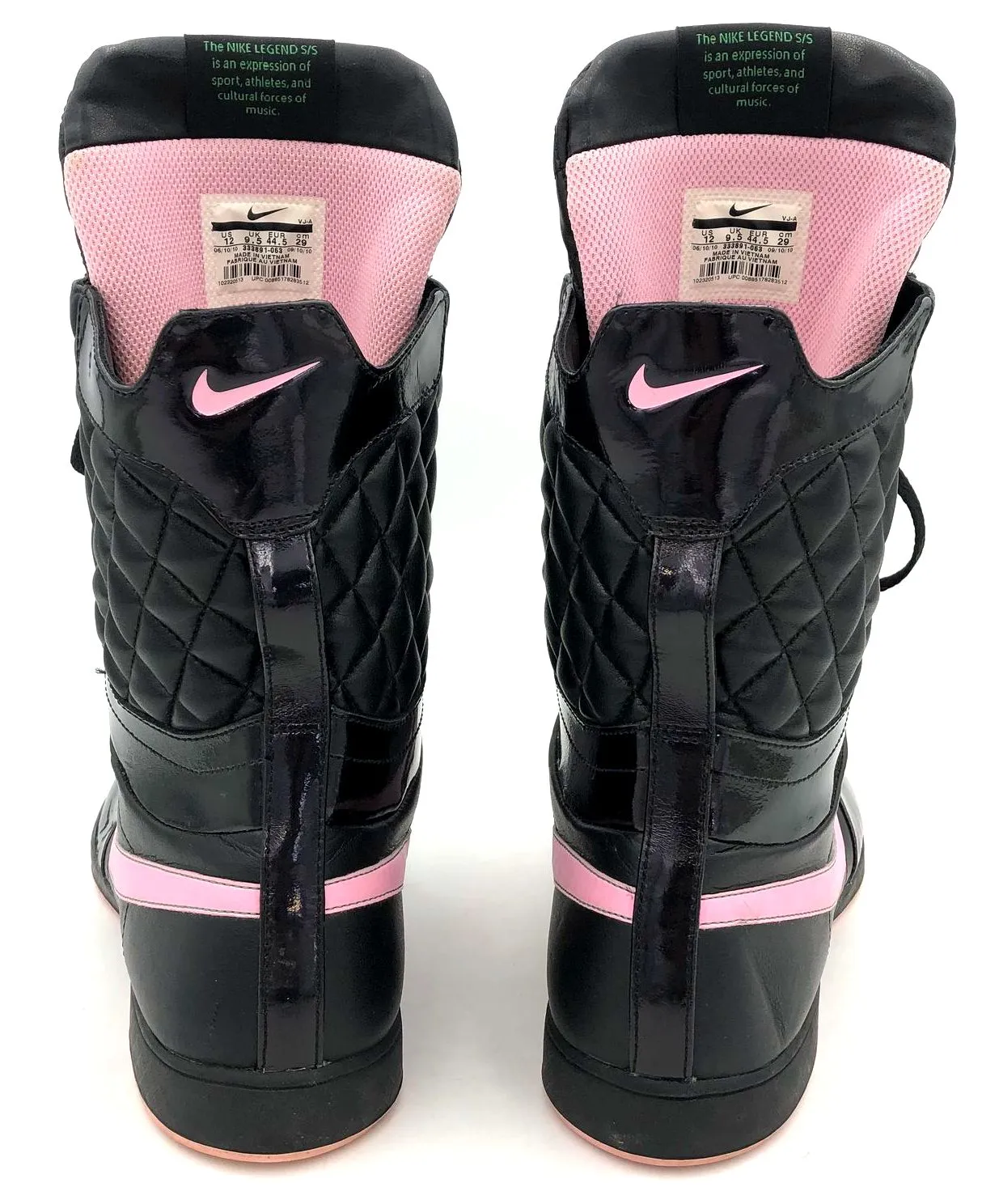 Nike 333891-063 Women's Sports Legend High Black/Pink Sneakers - Size 12 ( COA)