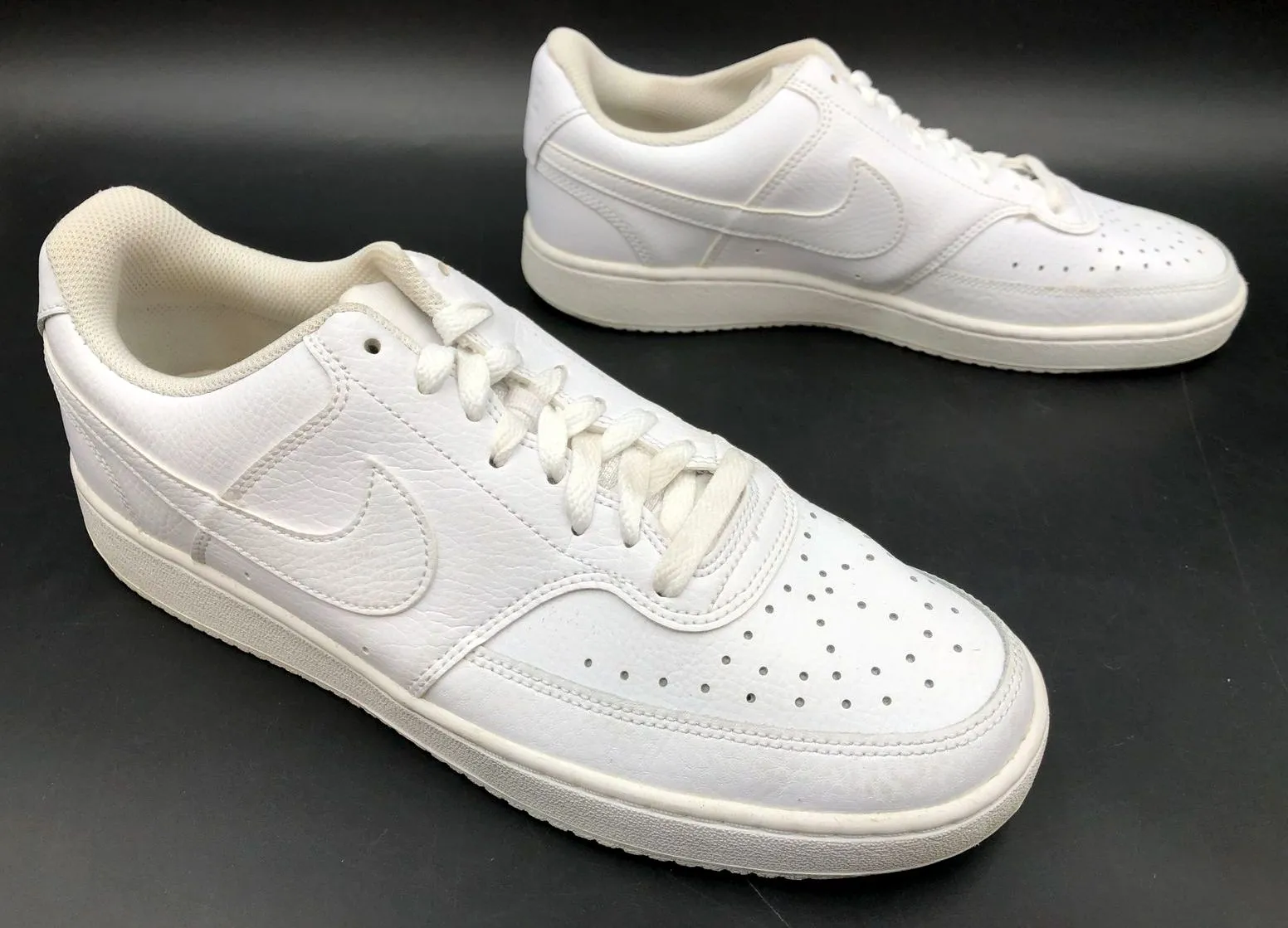 Nike Court Vision Low Women's 'Triple White' Basketball Sneakers - Sz 10 ( COA)