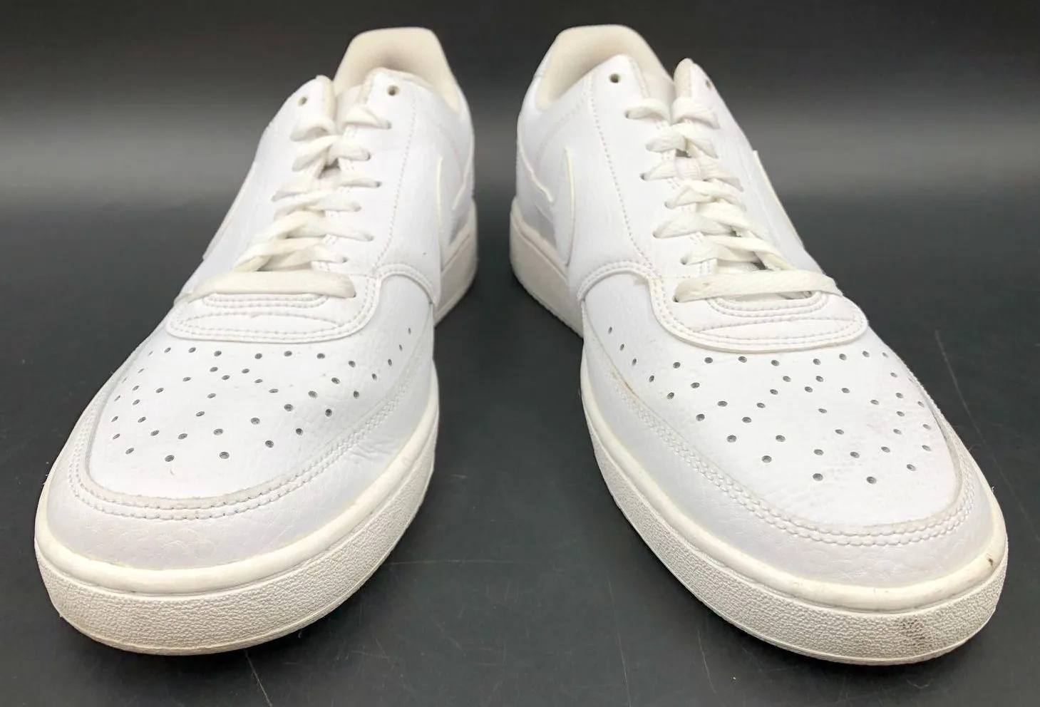 Nike Court Vision Low Women's 'Triple White' Basketball Sneakers - Sz 10 ( COA)