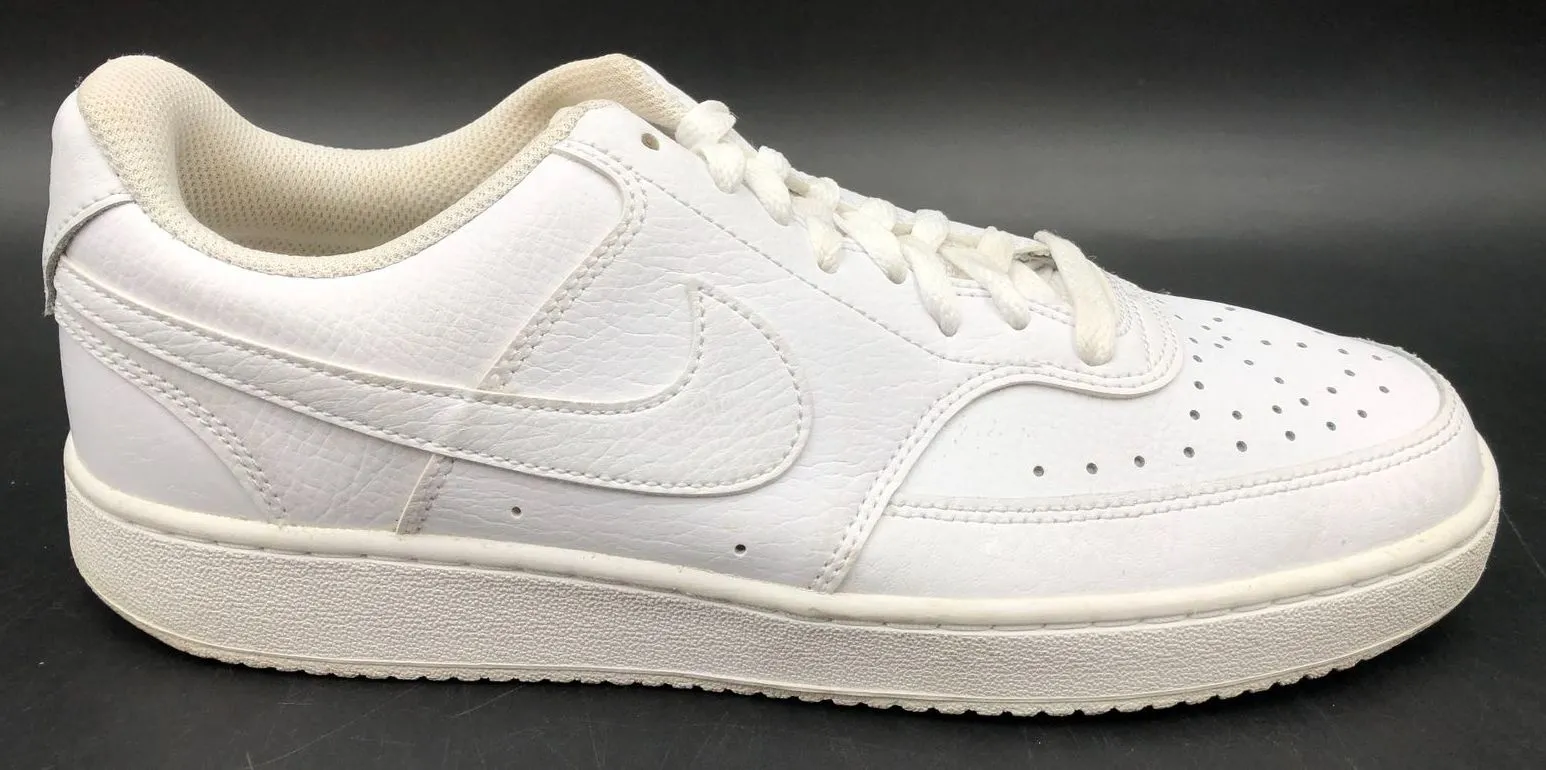 Nike Court Vision Low Women's 'Triple White' Basketball Sneakers - Sz 10 ( COA)