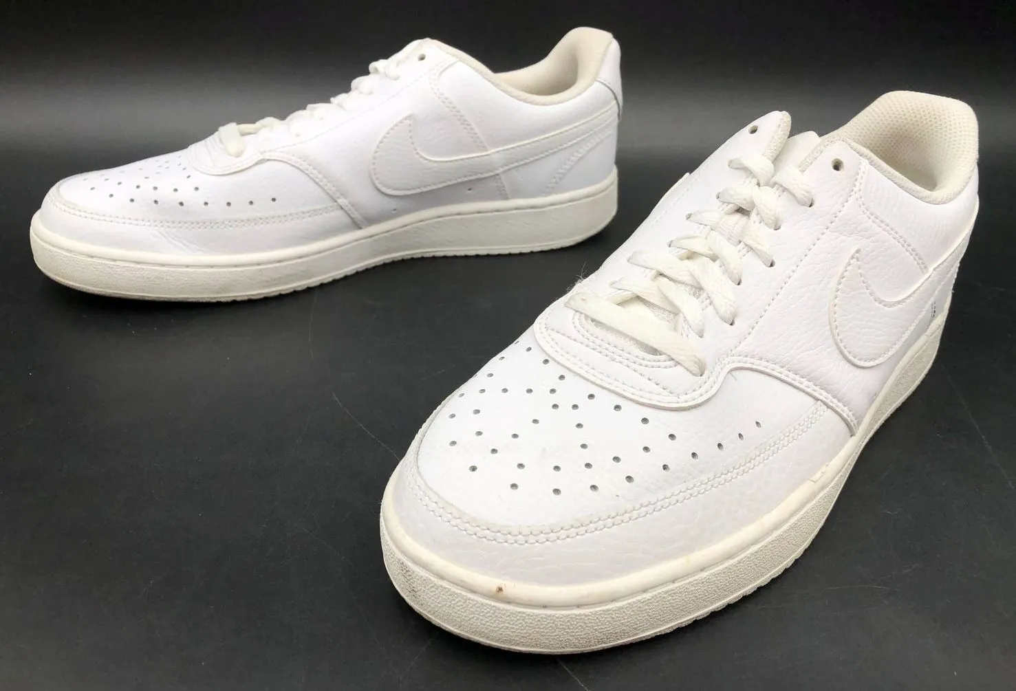 Nike Court Vision Low Women's 'Triple White' Basketball Sneakers - Sz 10 ( COA)