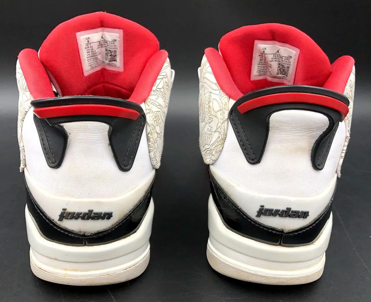 Nike Jordan Dub Zero Men's 'Varsity Red' & White/Black Sneakers - Size 8 ( COA)