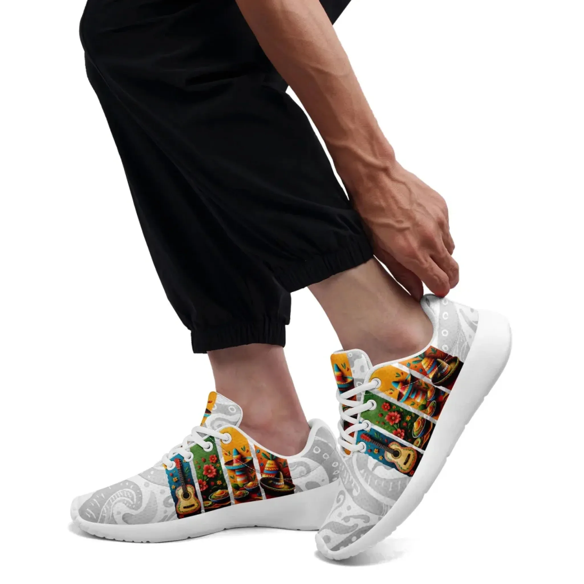 Personalized Mexico Flag Sneakers, Custom Unisex Lightweight Running Shoes