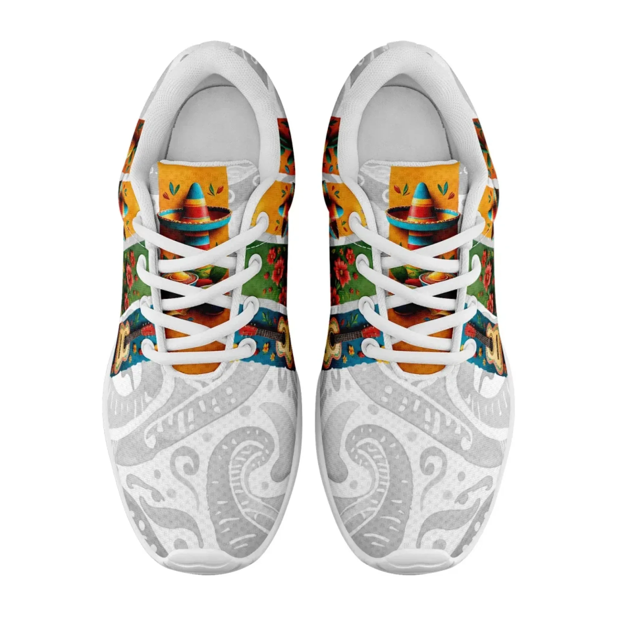 Personalized Mexico Flag Sneakers, Custom Unisex Lightweight Running Shoes