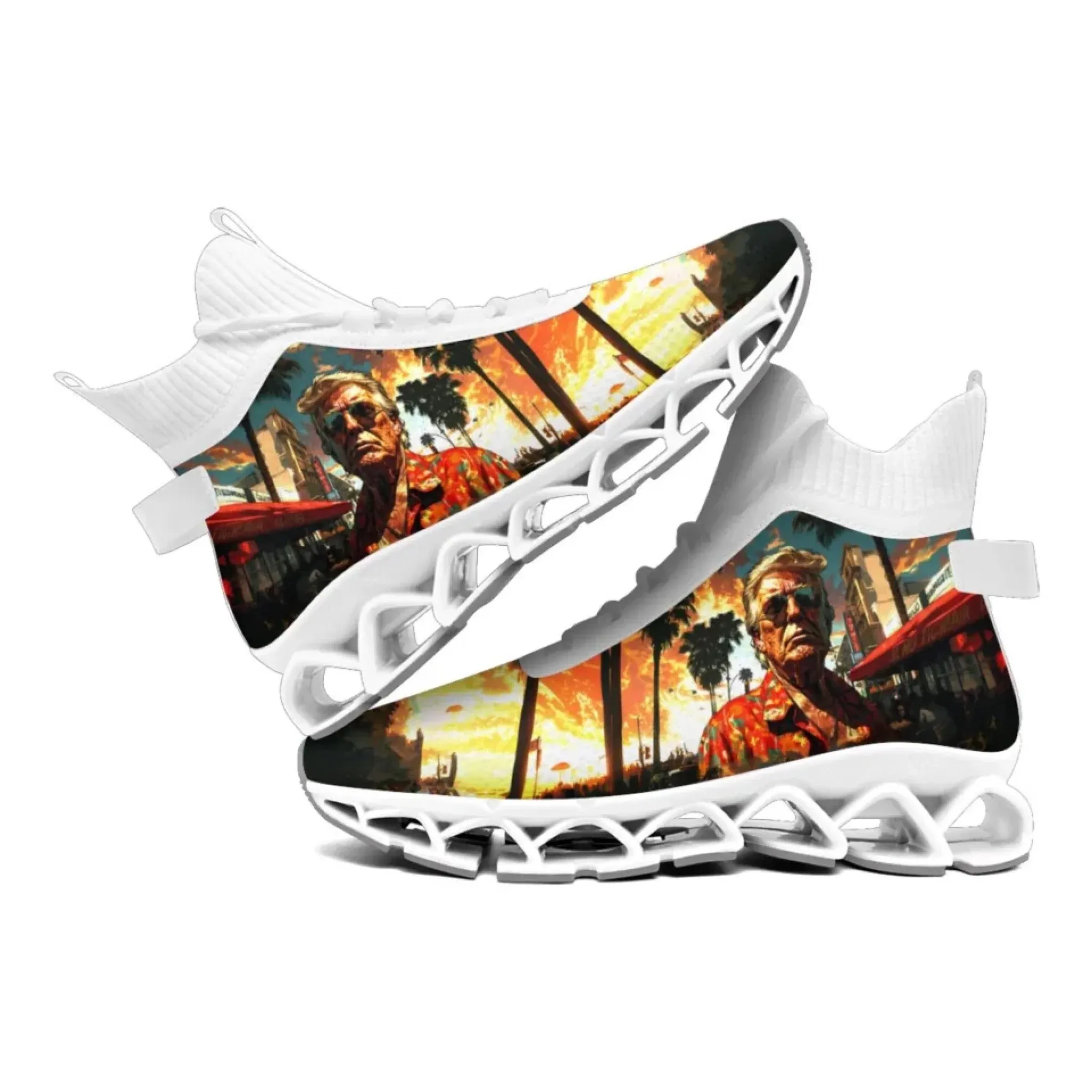 Personalized Trump Sneakers, Custom Patriotic Shoes, Breathable and Glow at light Shoes
