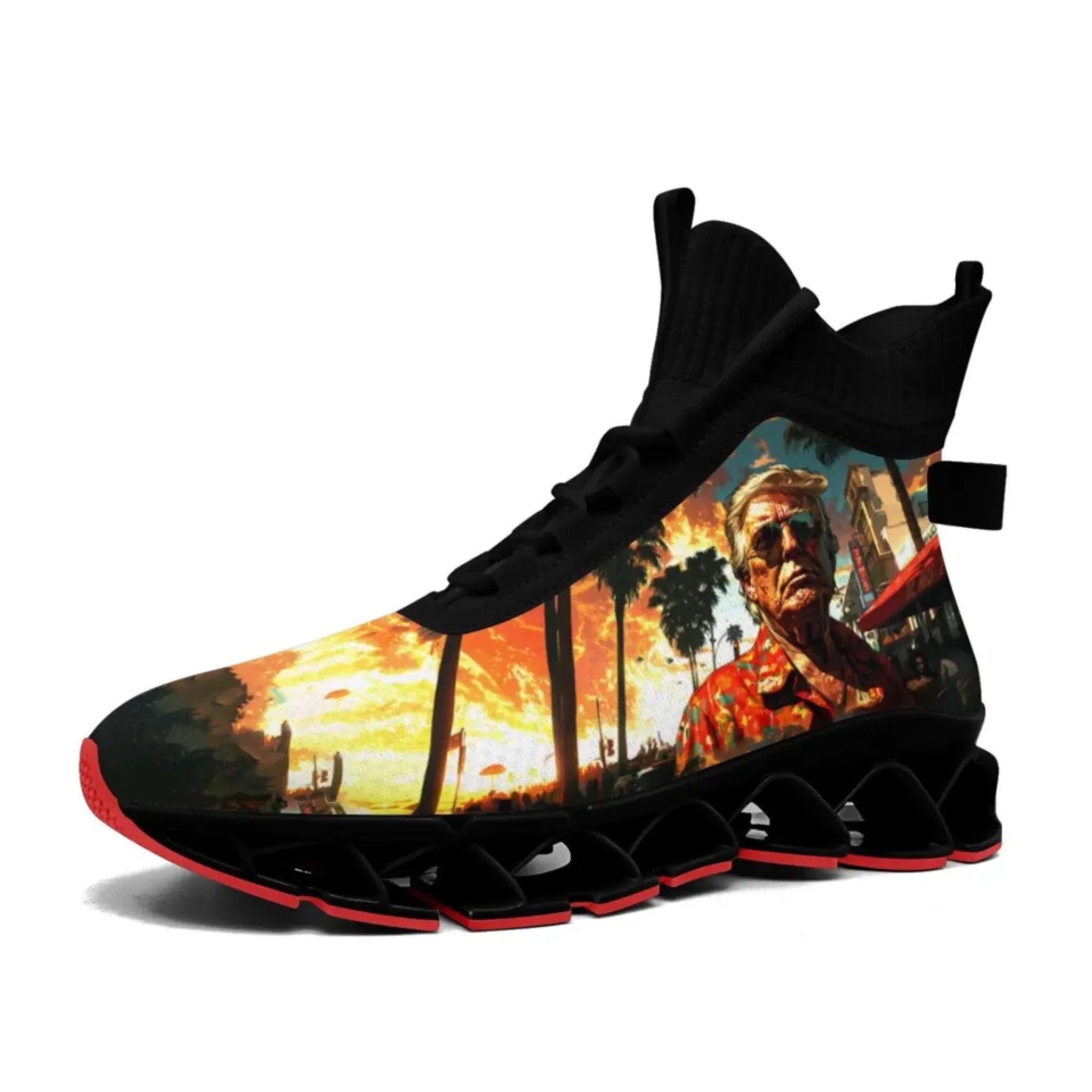 Personalized Trump Sneakers, Custom Patriotic Shoes, Breathable and Glow at light Shoes
