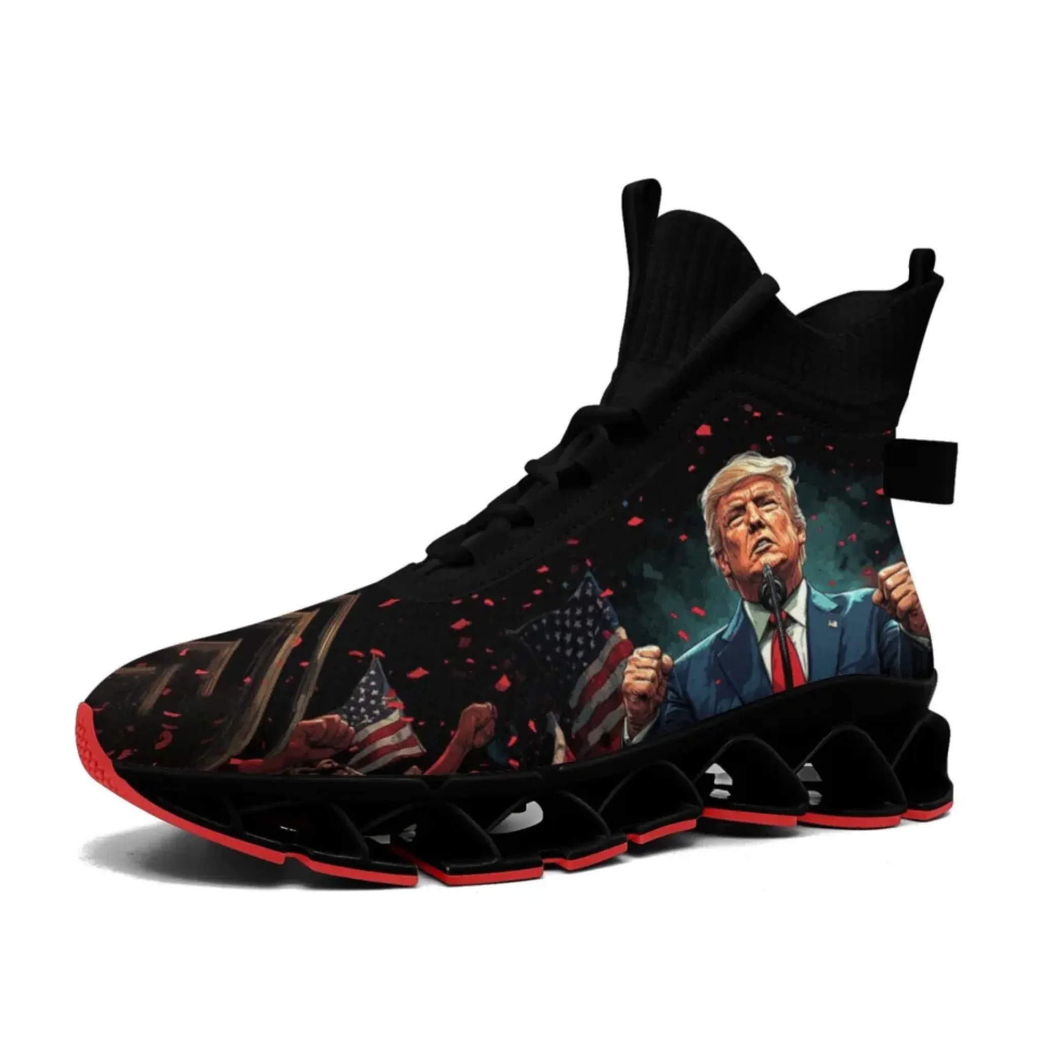 Personalized Trump Sneakers, Custom Patriotic Shoes, Breathable and Glow at light Shoes