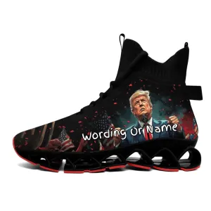 Personalized Trump Sneakers, Custom Patriotic Shoes, Breathable and Glow at light Shoes