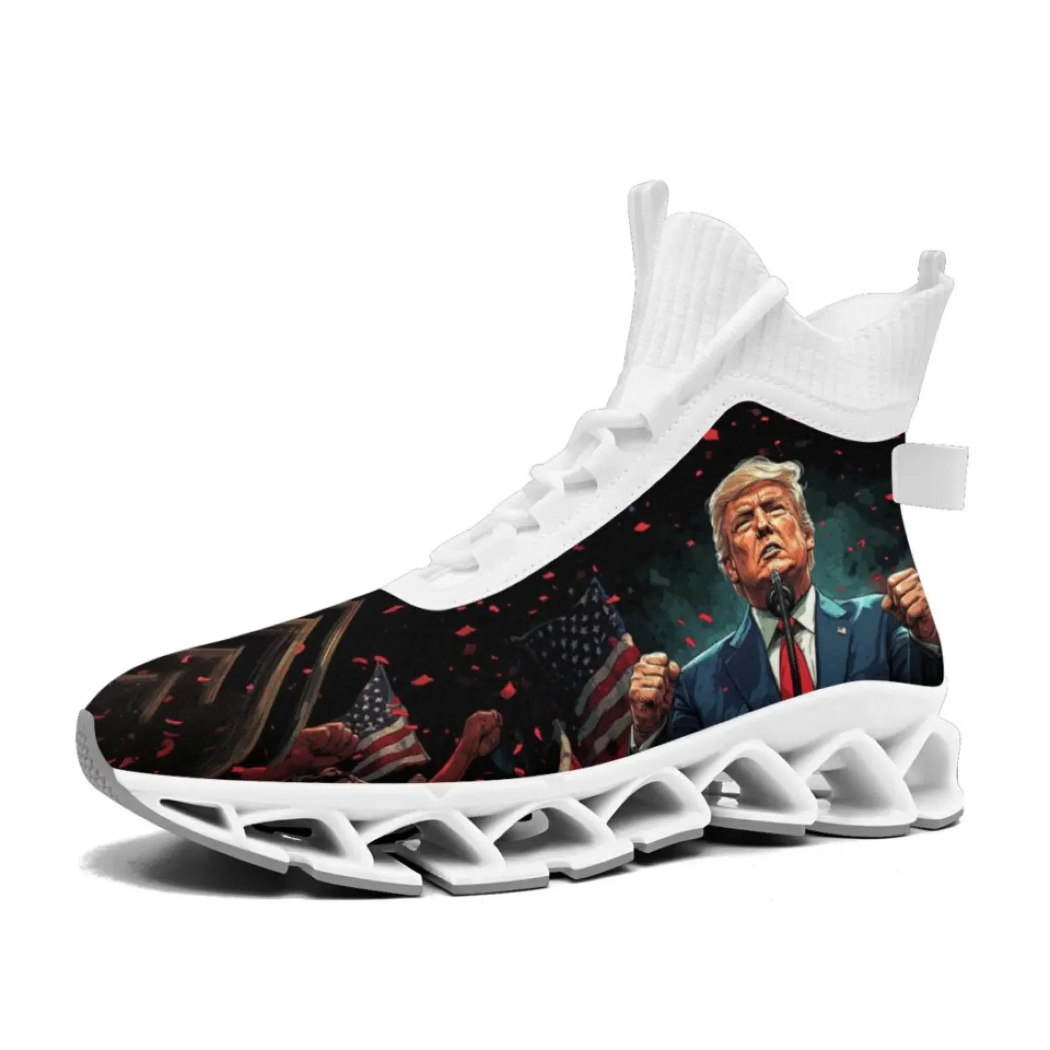 Personalized Trump Sneakers, Custom Patriotic Shoes, Breathable and Glow at light Shoes