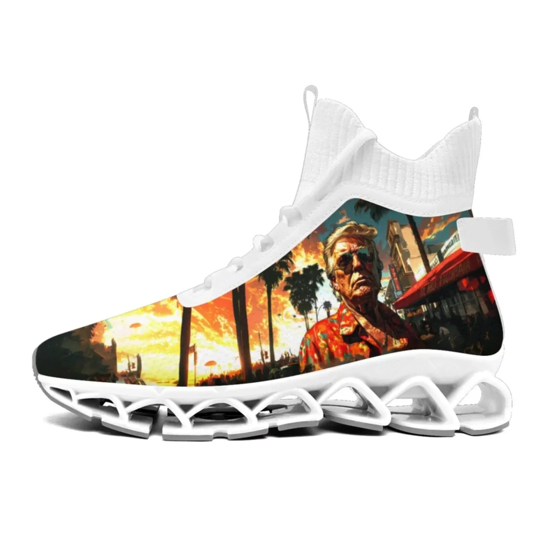 Personalized Trump Sneakers, Custom Patriotic Shoes, Breathable and Glow at light Shoes