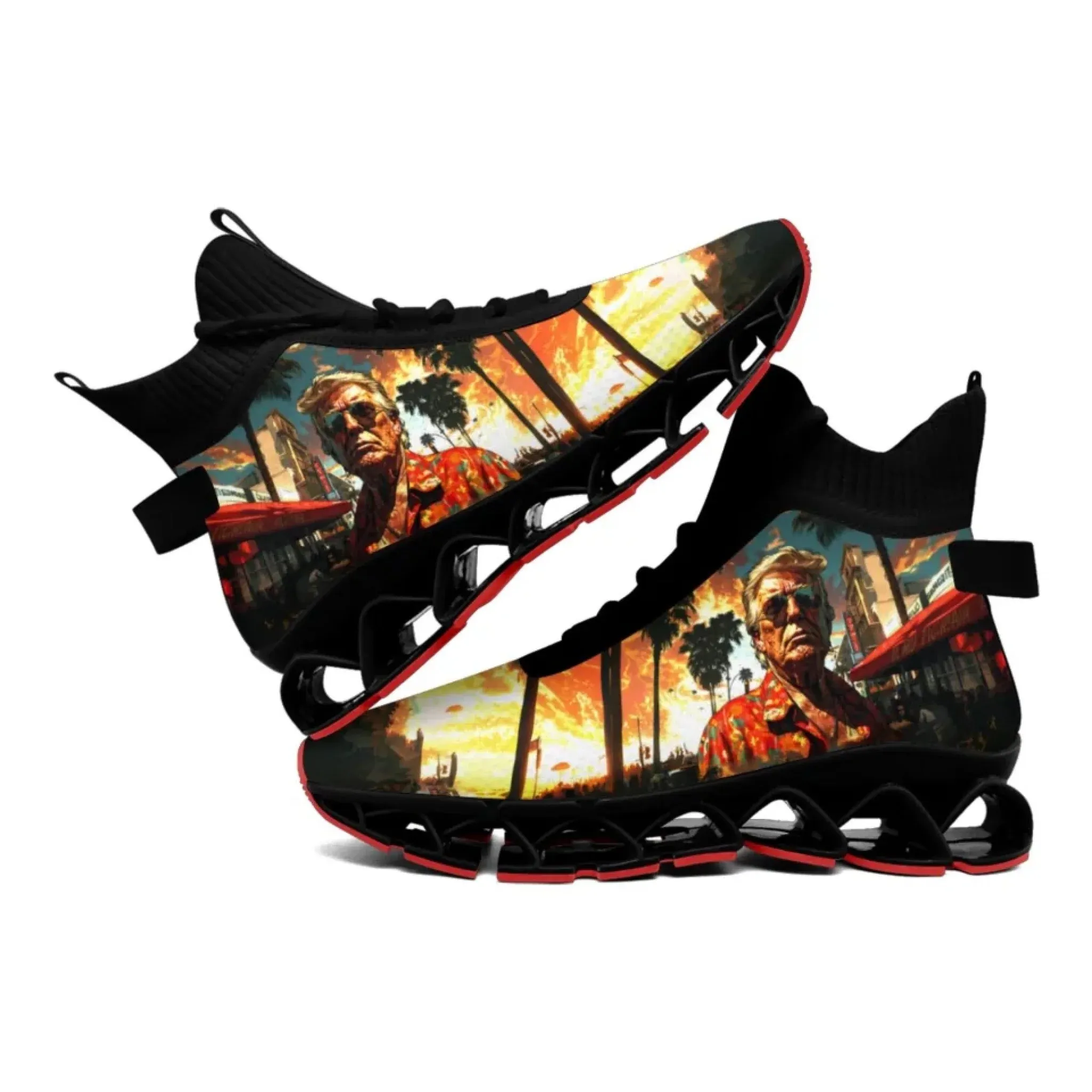 Personalized Trump Sneakers, Custom Patriotic Shoes, Breathable and Glow at light Shoes