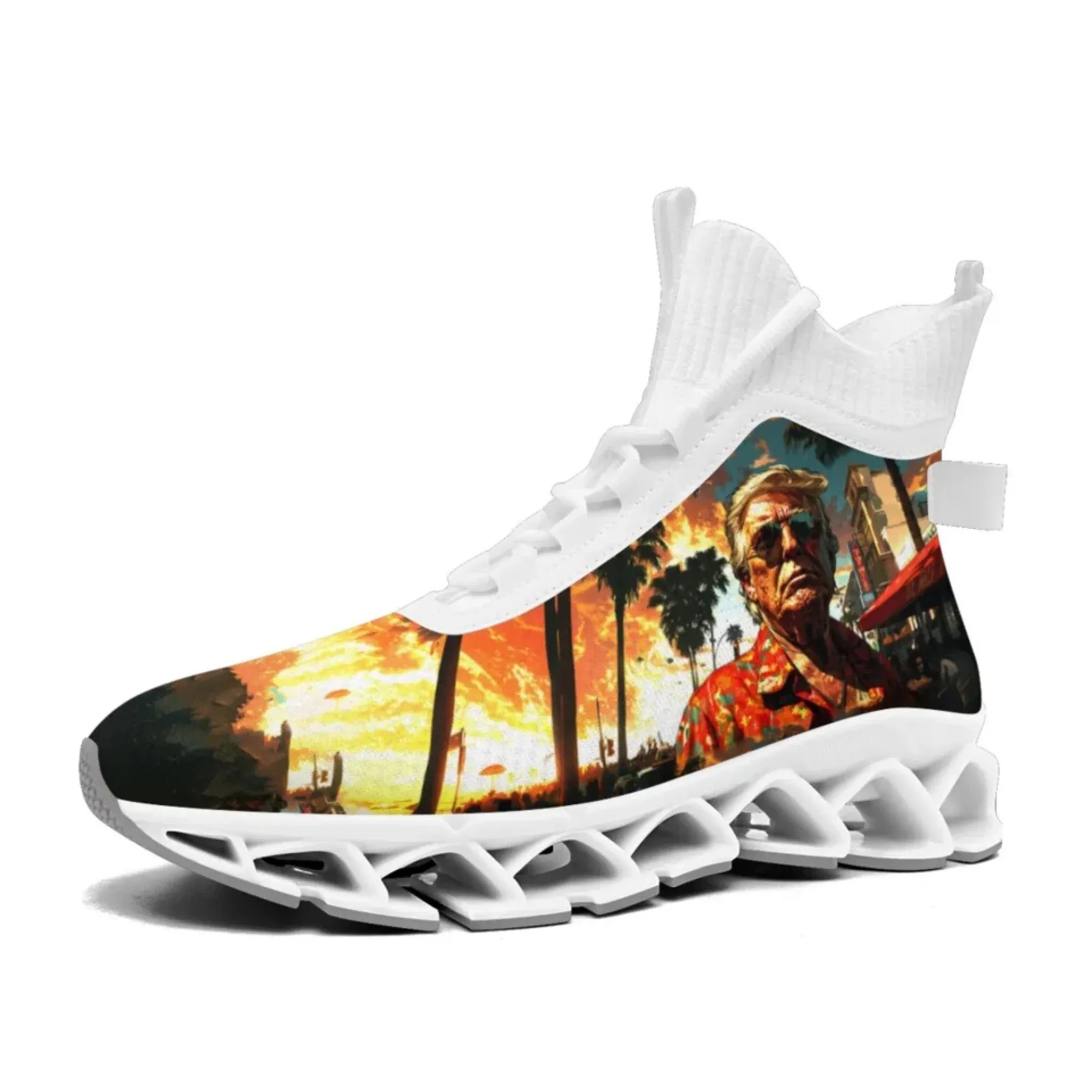 Personalized Trump Sneakers, Custom Patriotic Shoes, Breathable and Glow at light Shoes