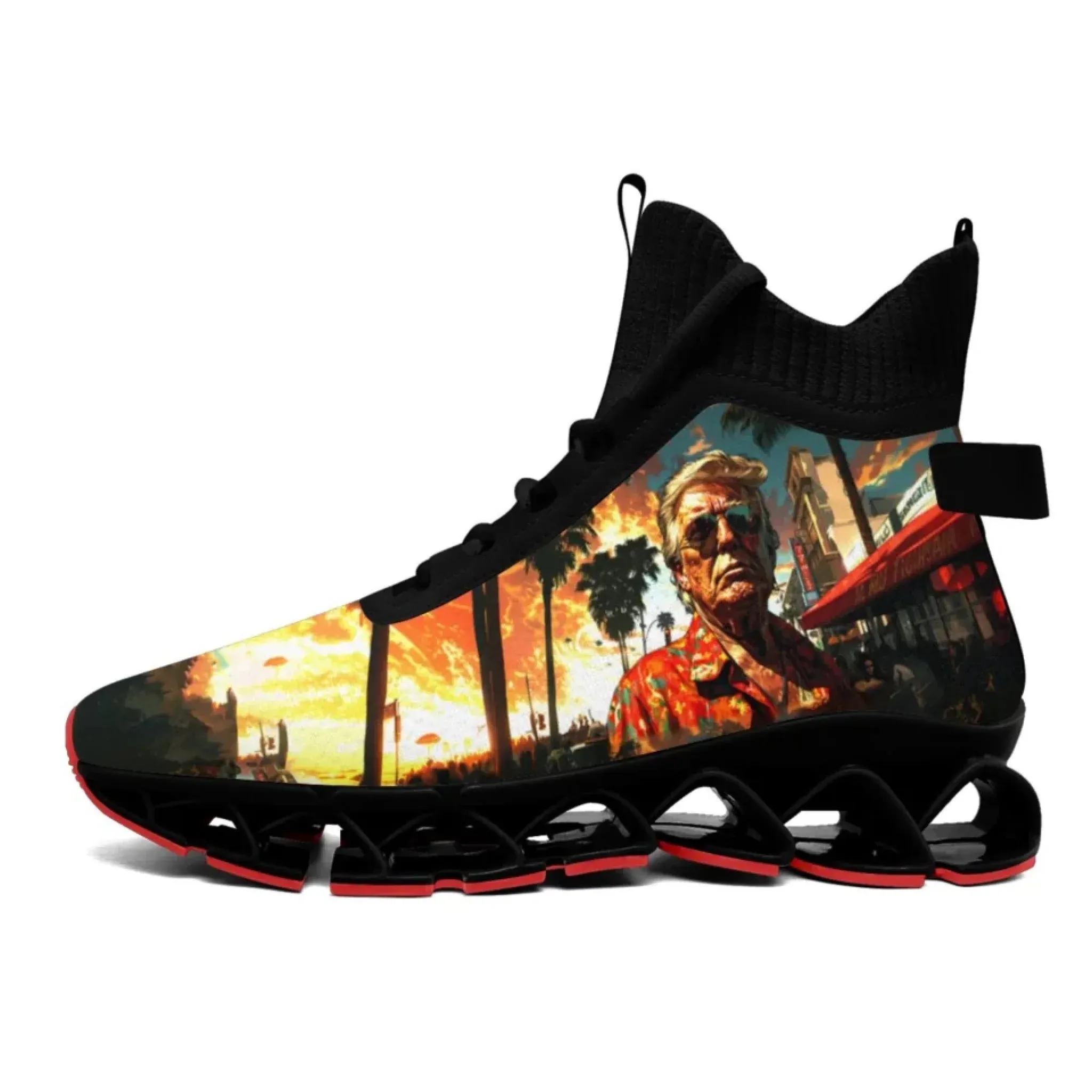 Personalized Trump Sneakers, Custom Patriotic Shoes, Breathable and Glow at light Shoes