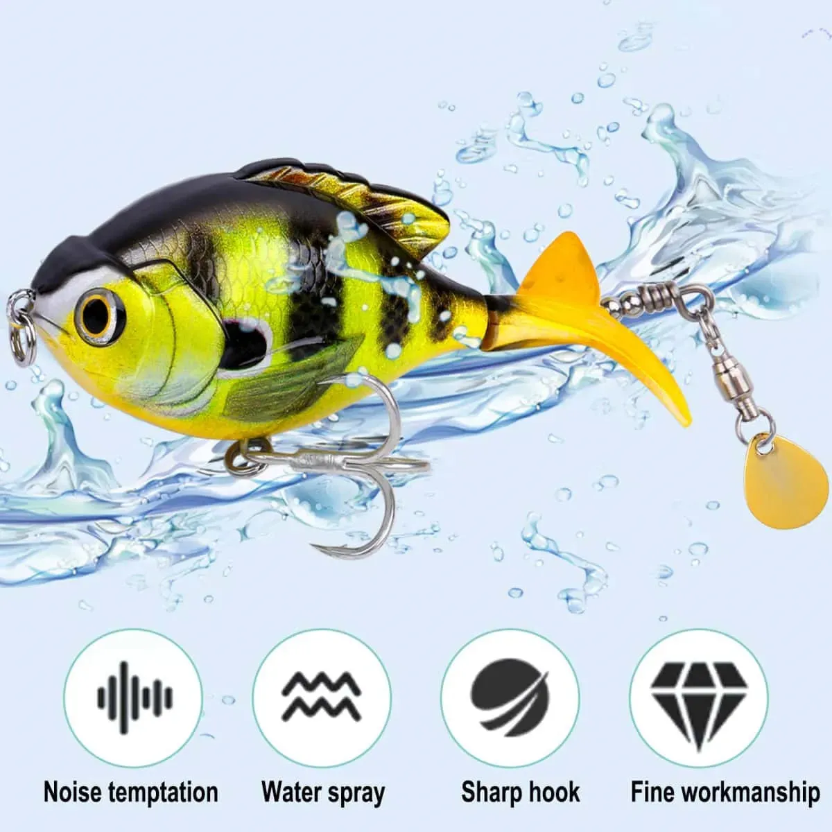 PLUSINNO 5Pcs Fish Hard Lure Fishing Tackle Kits