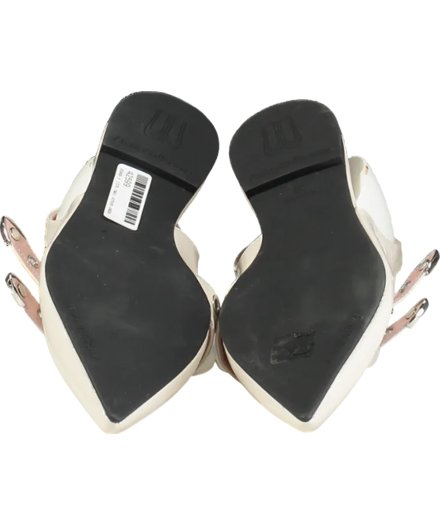 PRETTY BALLERINAS Cream Patent Ella Slingback Ballerina Flats UK 4 EU 37 