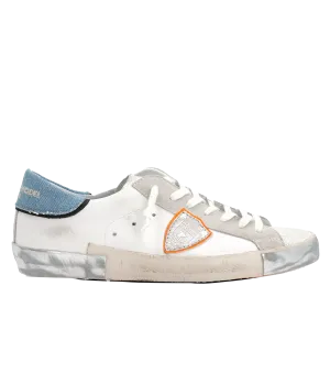 PRSX Low Man in Crackle Denim Blanc Azul