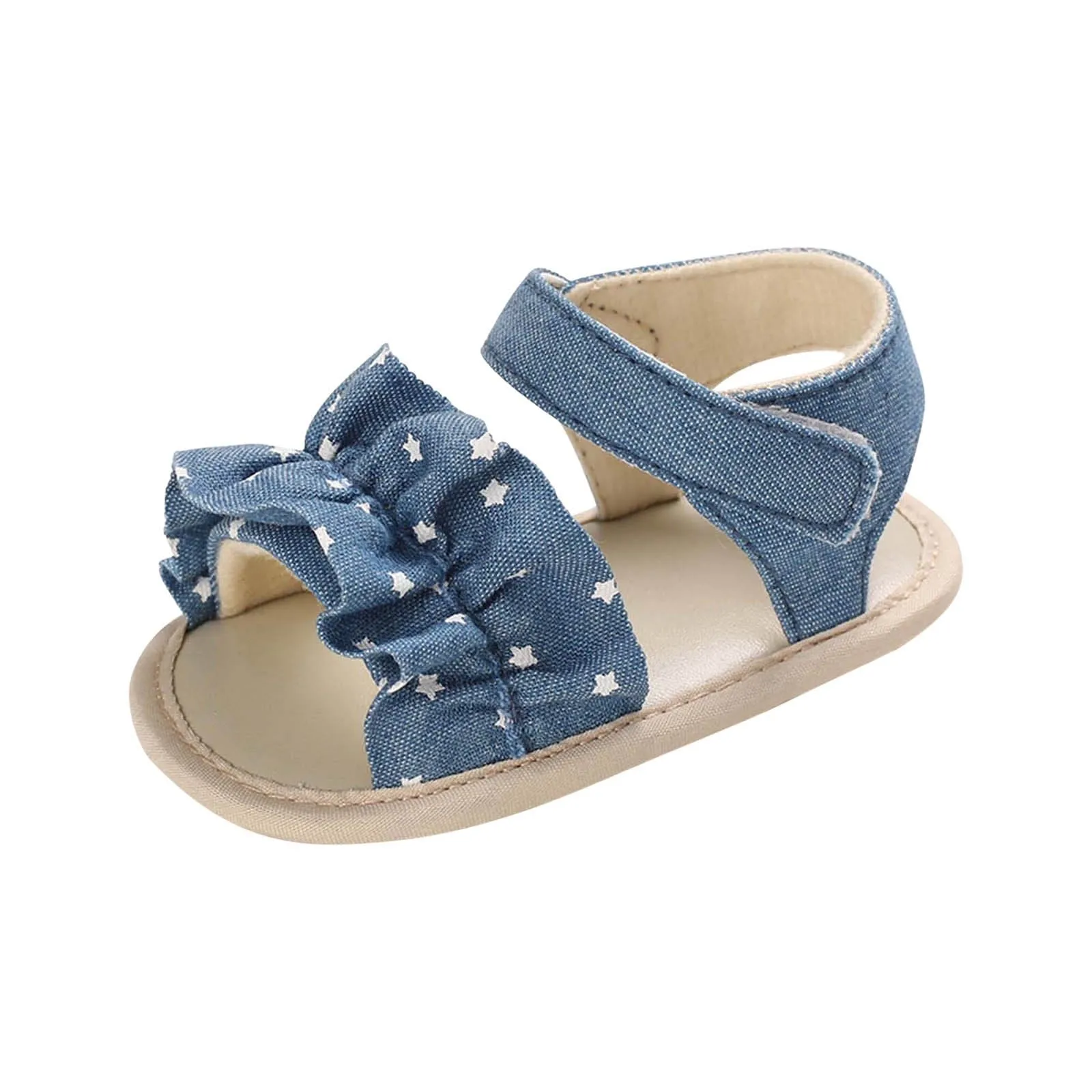 Ruffle Star Premium Girls Anti-Slip Sandal Booties - Blue