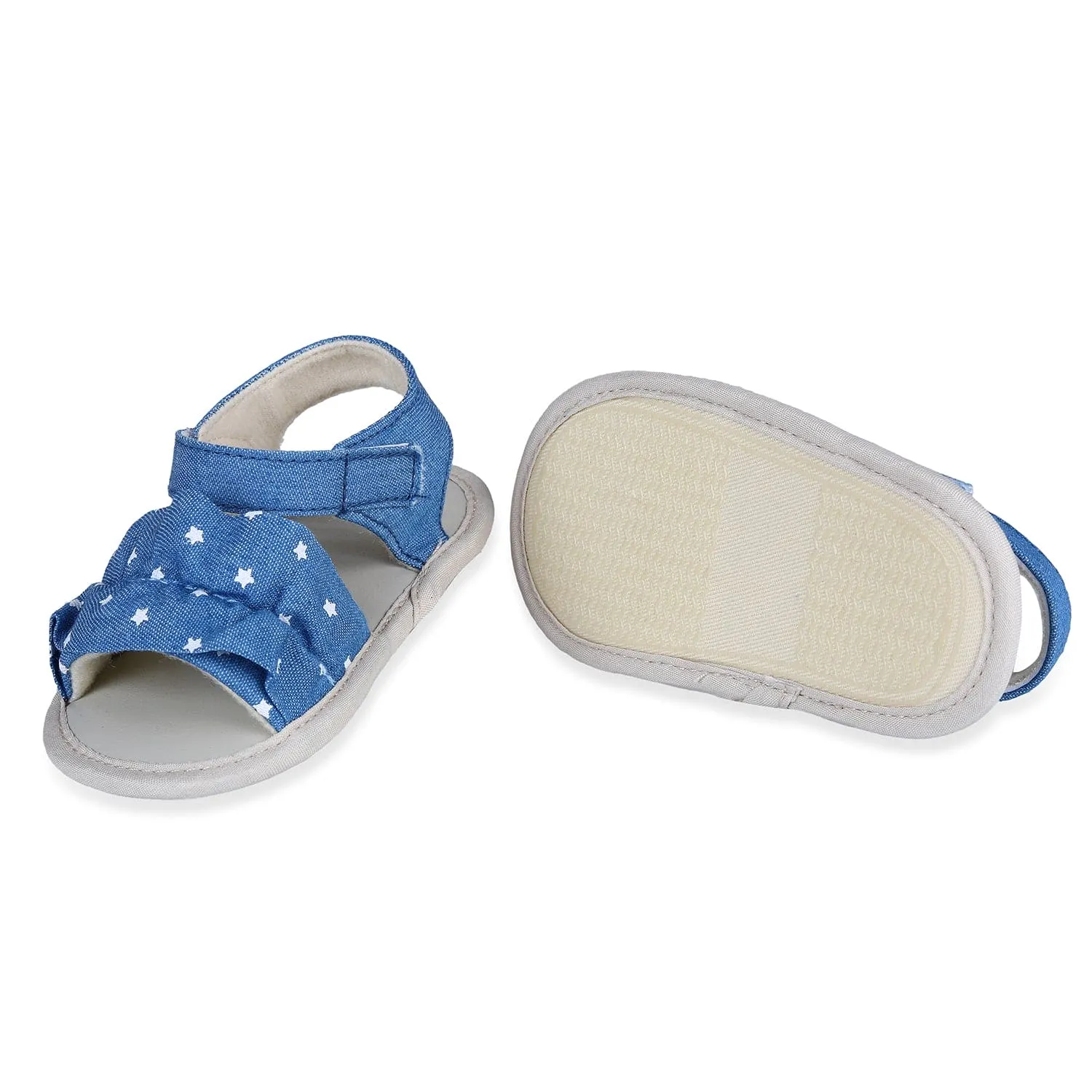 Ruffle Star Premium Girls Anti-Slip Sandal Booties - Blue