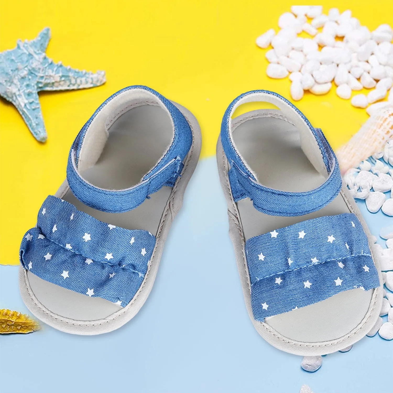 Ruffle Star Premium Girls Anti-Slip Sandal Booties - Blue