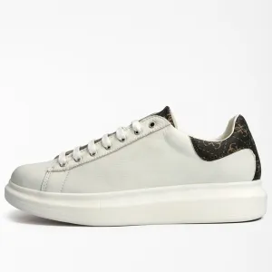 Scarpe Uomo GUESS Sneakers di colore Bianco e Marrone Logato Linea Salerno