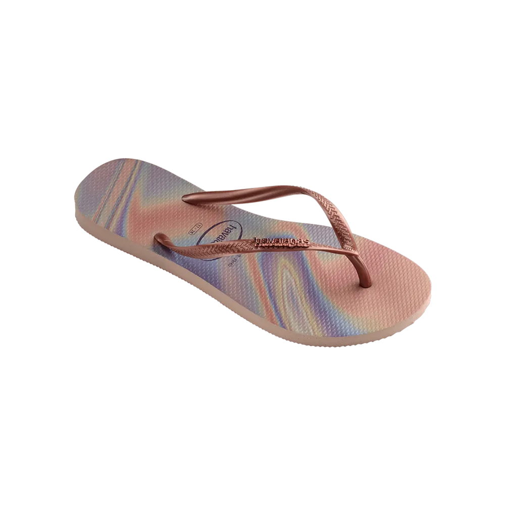Slim Iridescent Flip Flops