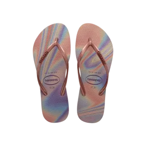 Slim Iridescent Flip Flops