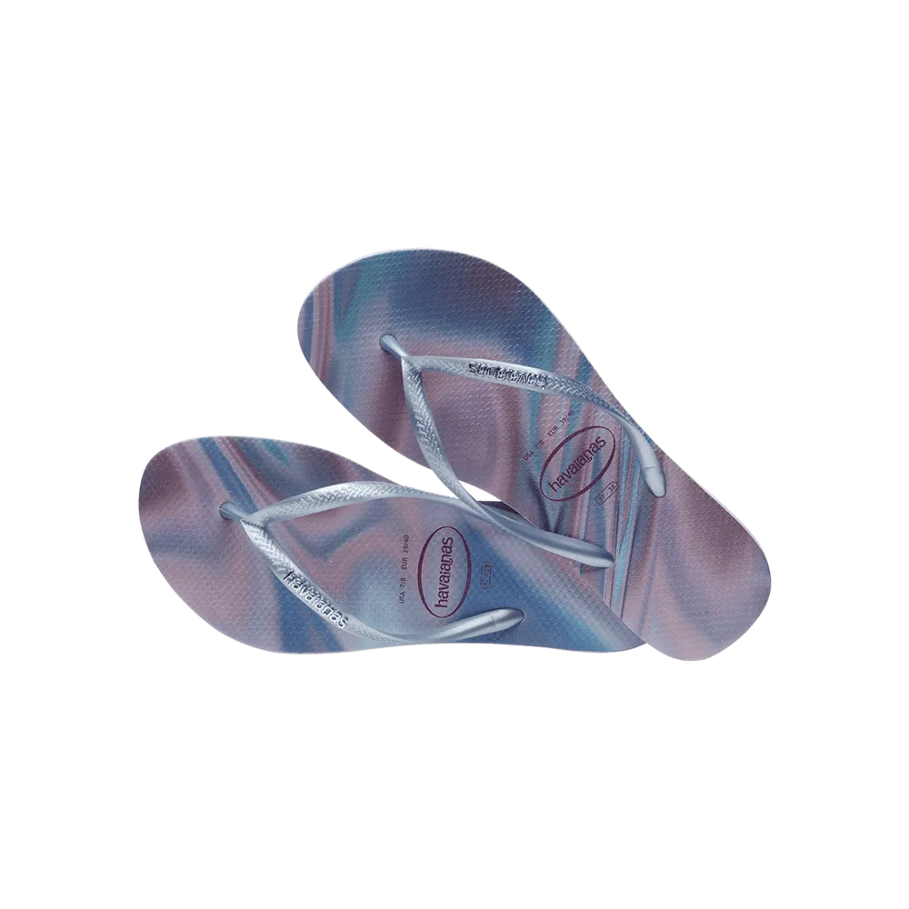 Slim Iridescent Flip Flops