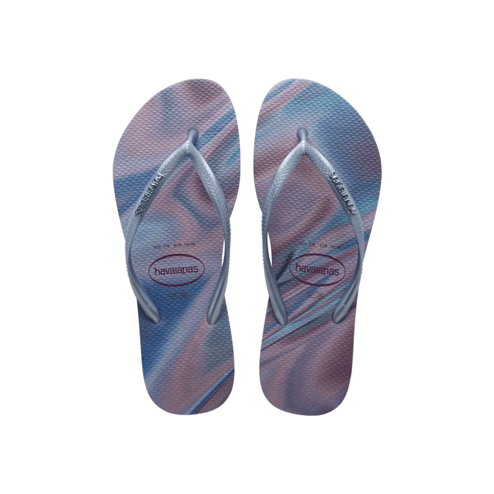 Slim Iridescent Flip Flops