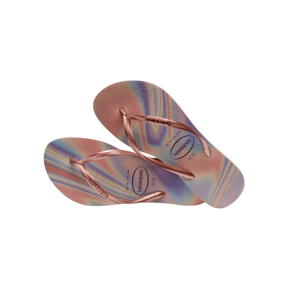 Slim Iridescent Flip Flops