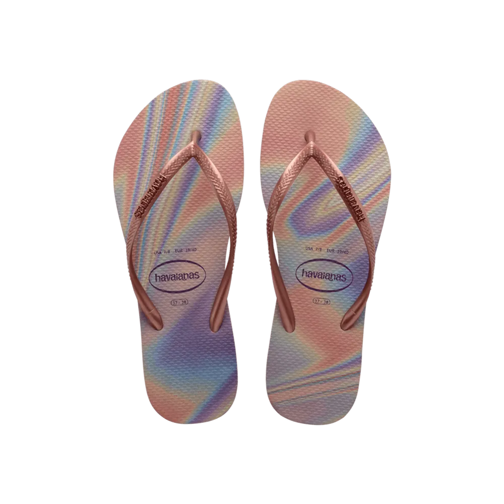 Slim Iridescent Flip Flops