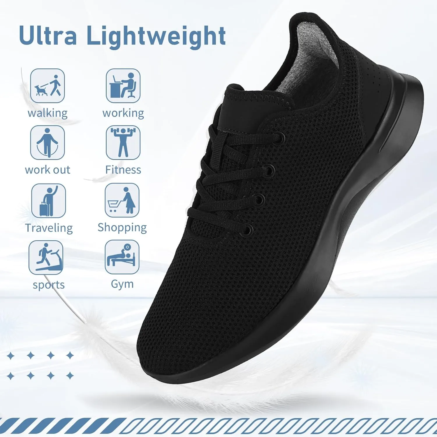 Sneakers for Women Men, Walking Shoes Tree Womens Runner Sneakers with Arch Support, Comfortable Lightweight Walking Sneakers, Non Slip Athletic Tennis Running Shoes for Gym Workout Yoga Walking