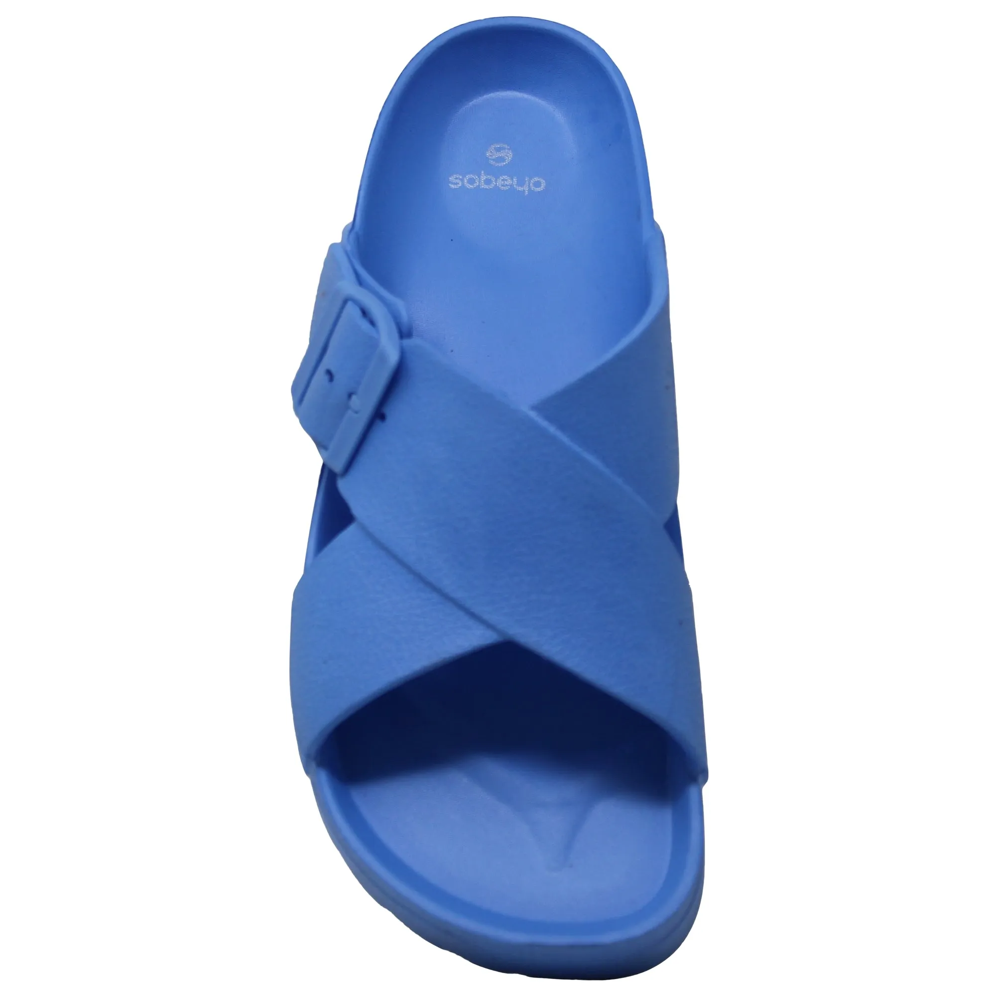 SOBEYO Light-Weight  Platform Sandals Criss-Cross Adjustable Buckles