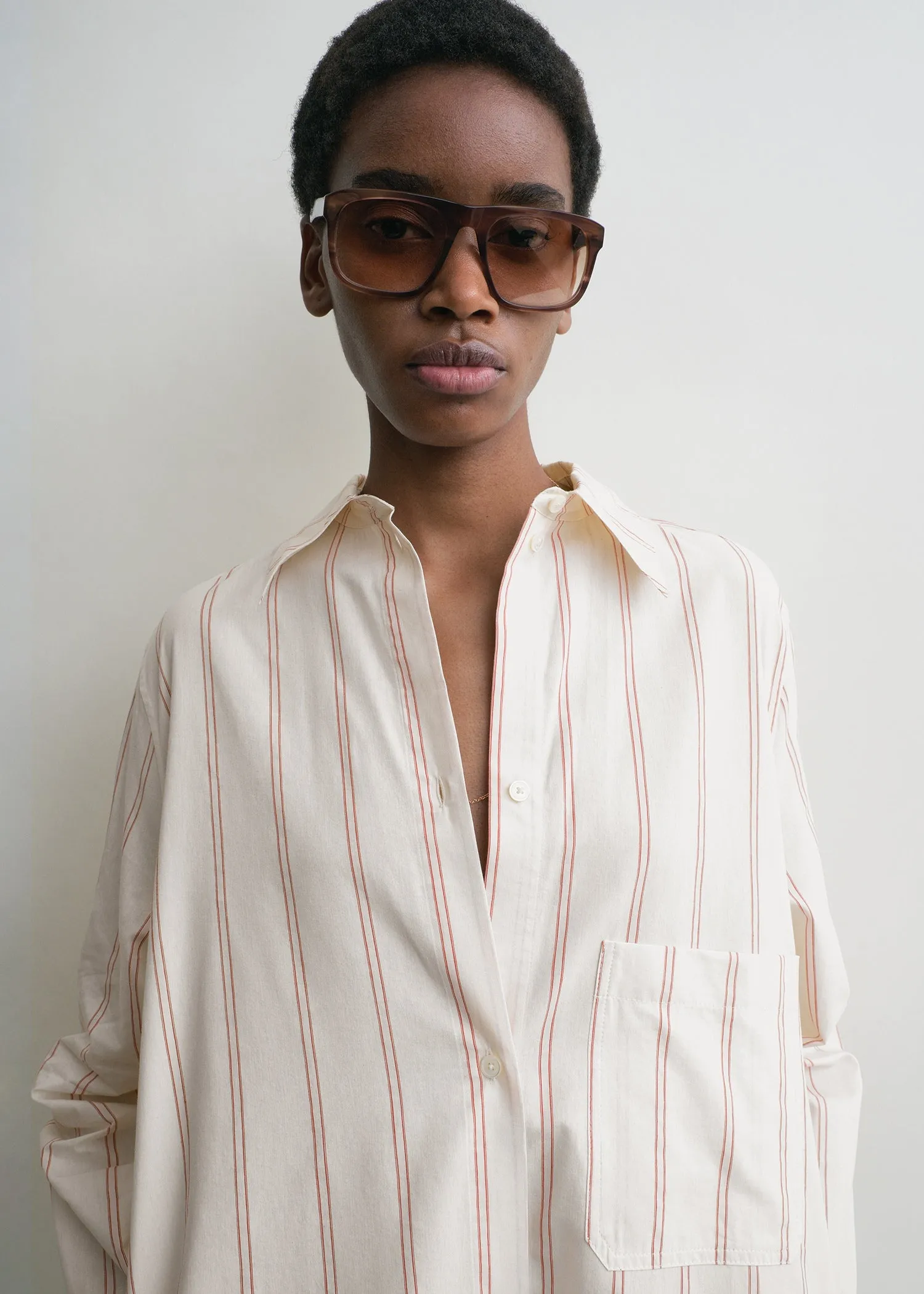 Striped tunic dress ecru/blossom