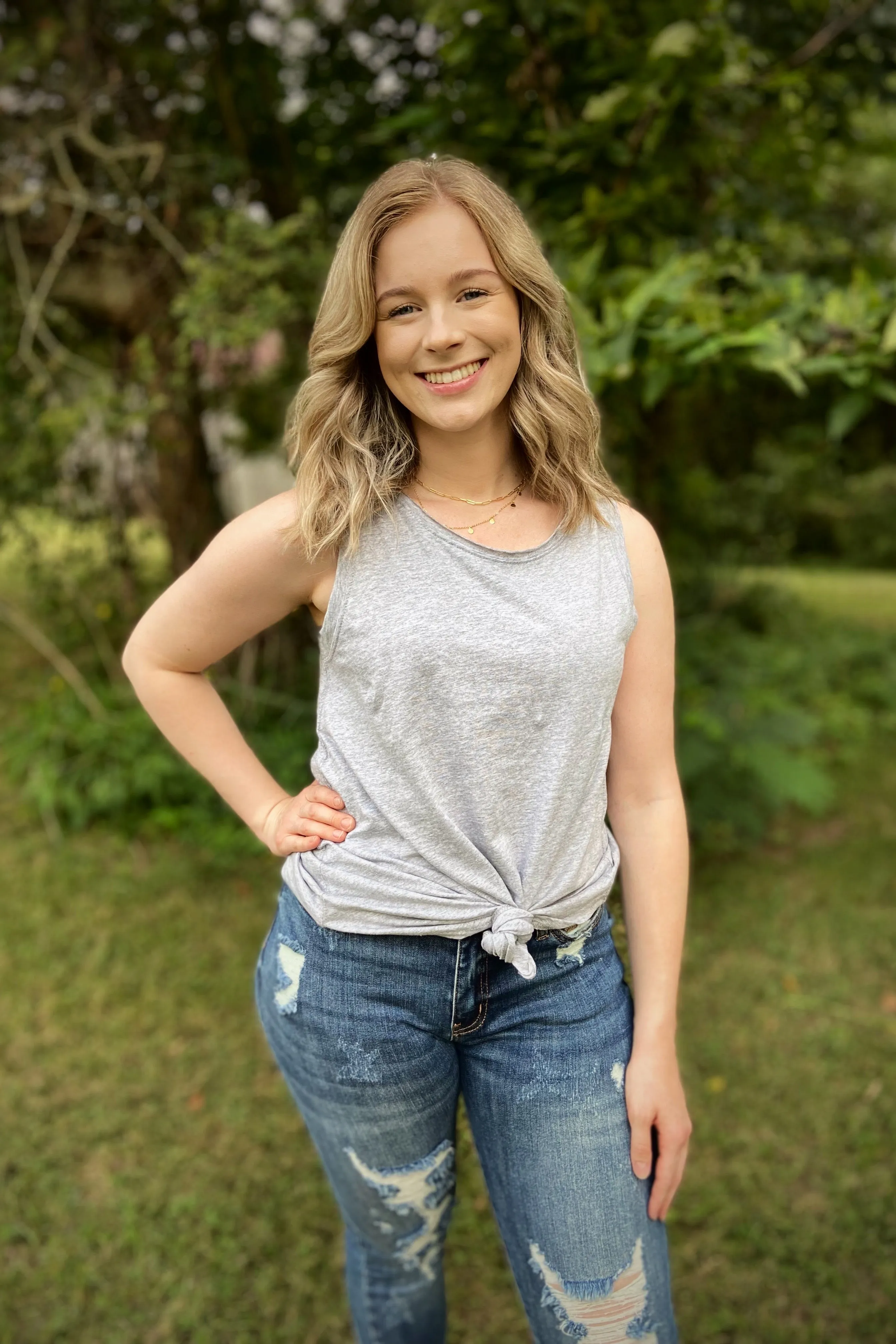 Strong Foundations Heather Gray Muscle Layering Tank