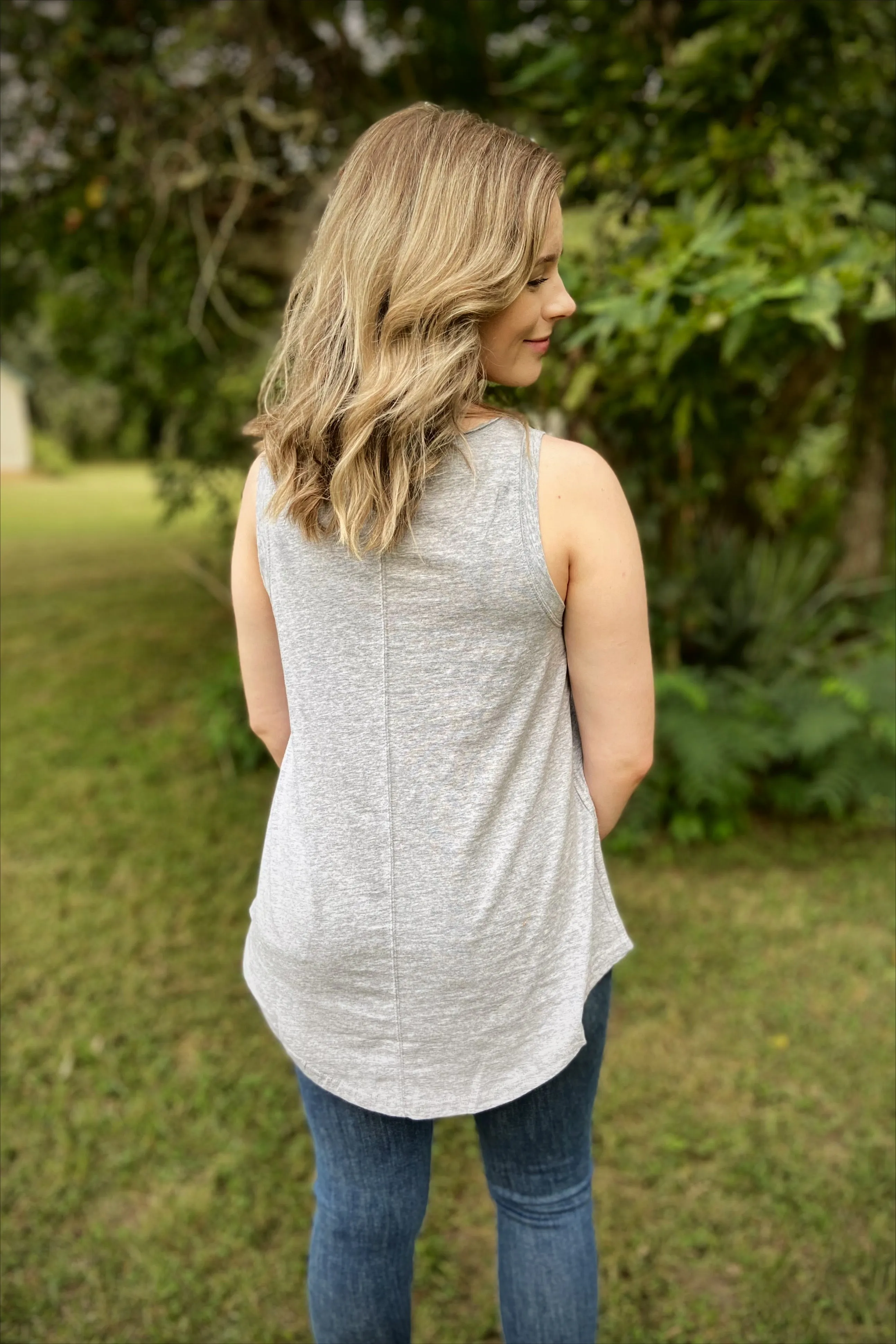 Strong Foundations Heather Gray Muscle Layering Tank