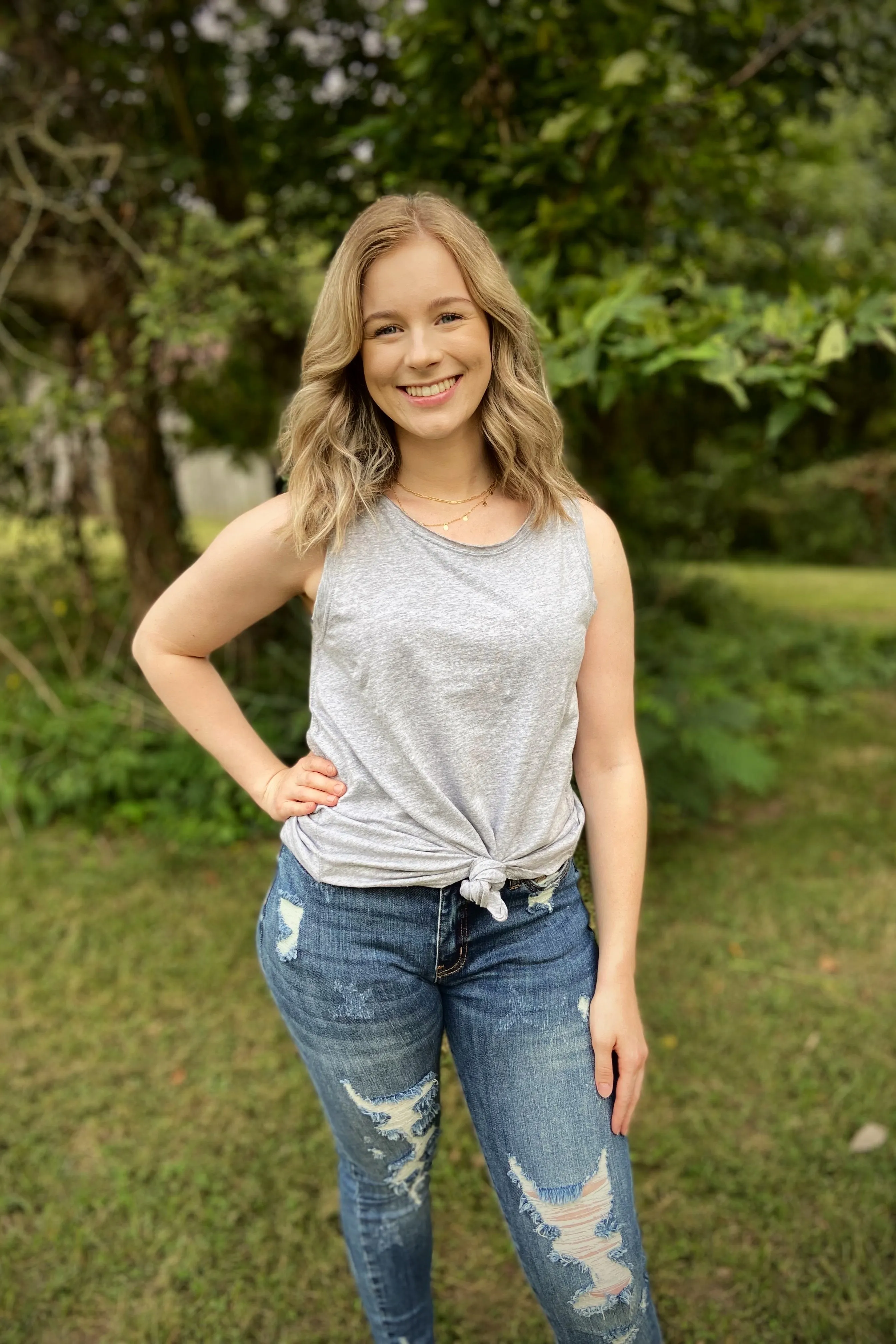 Strong Foundations Heather Gray Muscle Layering Tank