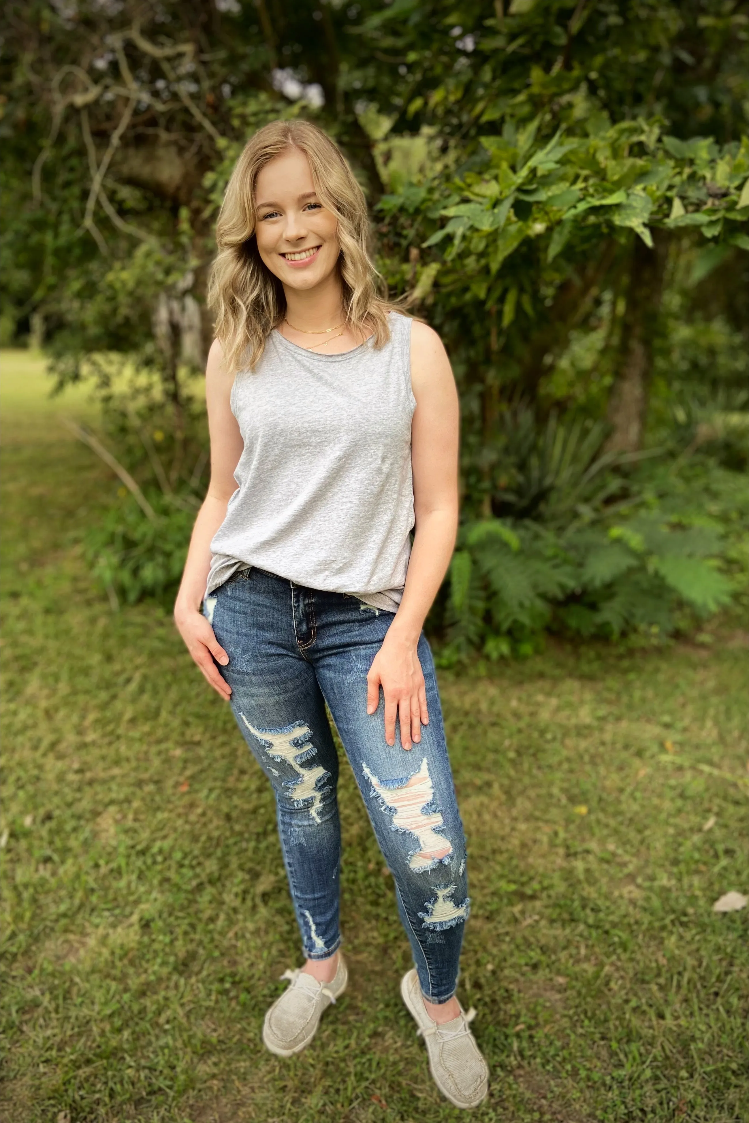 Strong Foundations Heather Gray Muscle Layering Tank