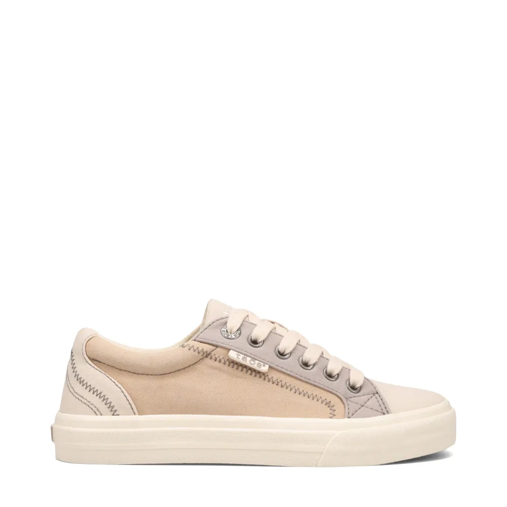 Taos Women's Plim Soul Canvas Lace Sneaker in Ecru/Tan Multi