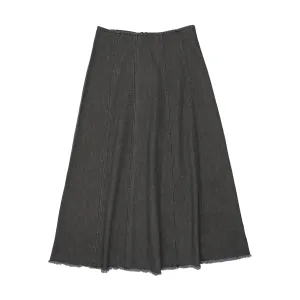 Urban Edge Black Denim Paneled Denim Skirt