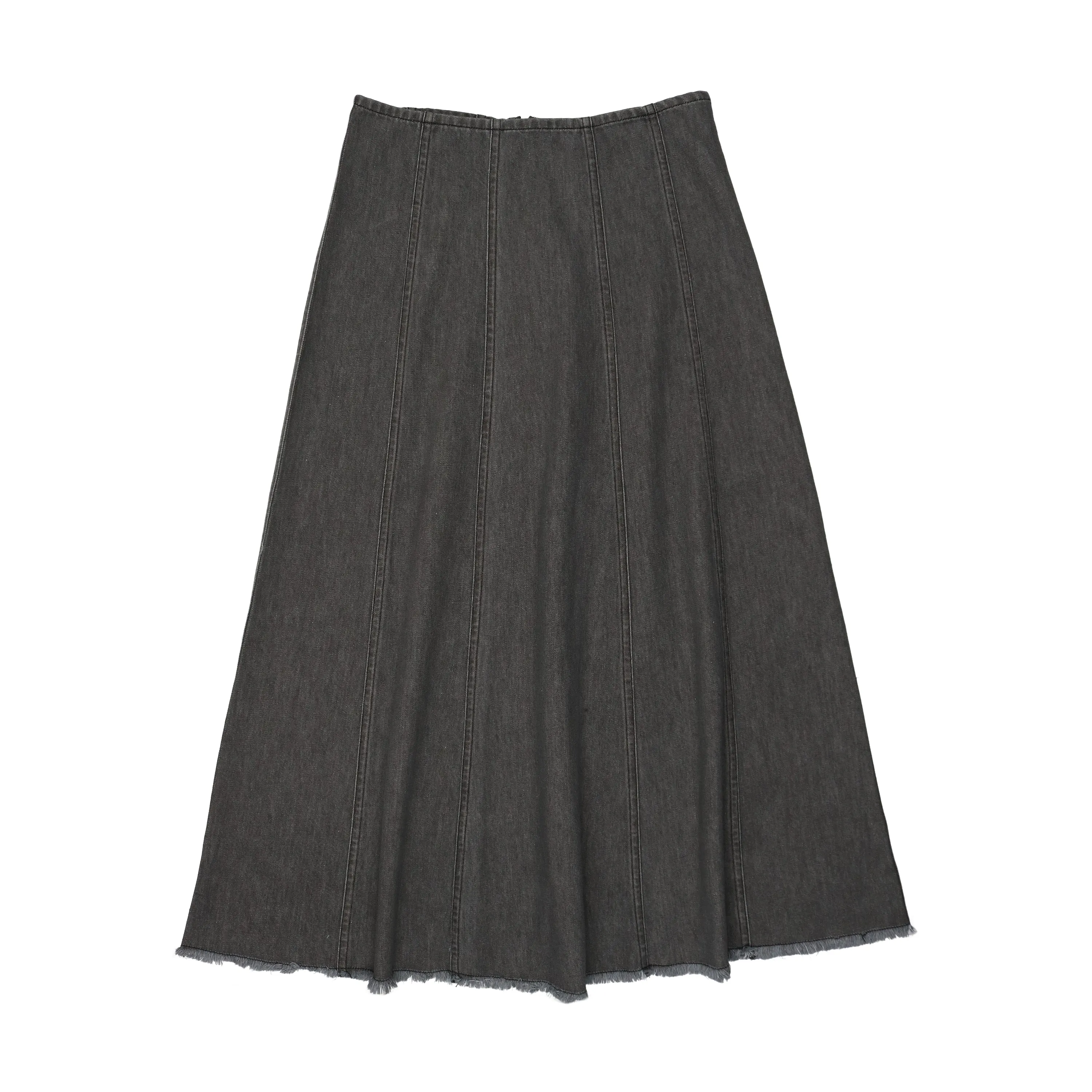 Urban Edge Black Denim Paneled Denim Skirt