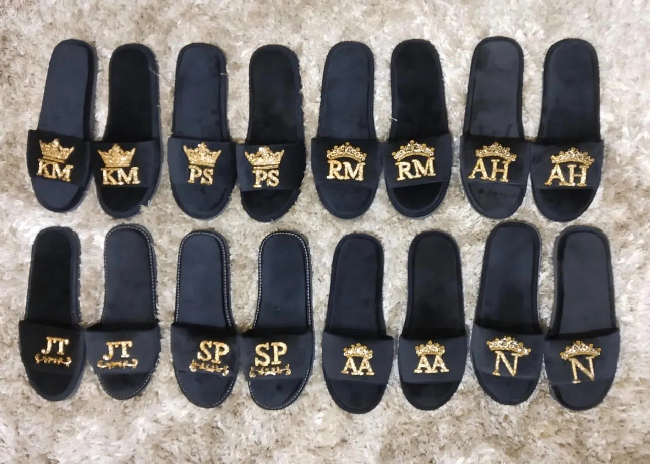 Women Customized Initials Domani Slippers (Made To Order)