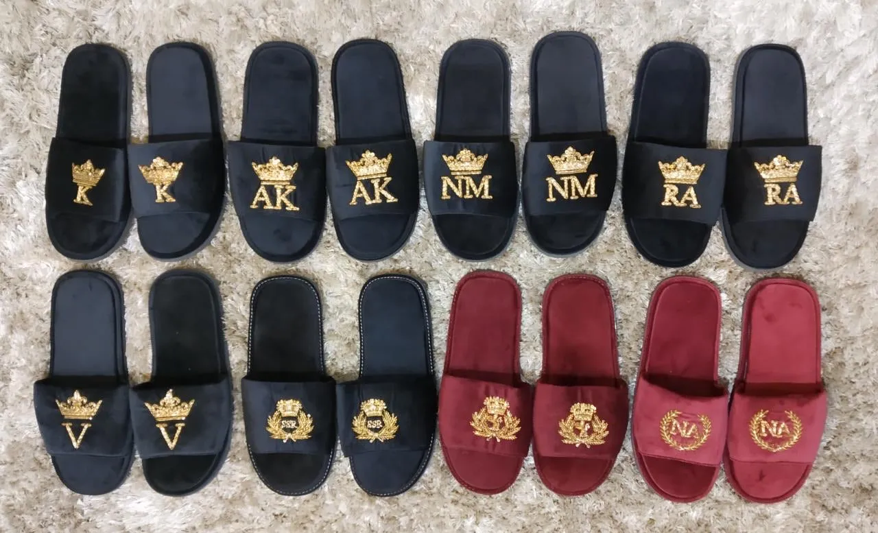 Women Customized Initials Domani Slippers (Made To Order)