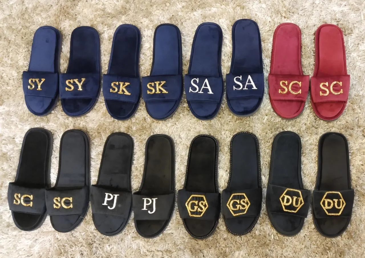 Women Customized Initials Domani Slippers (Made To Order)